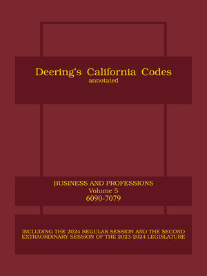 cover image of Deering's California Business and Professions Code